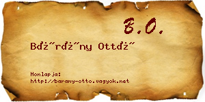 Bárány Ottó névjegykártya